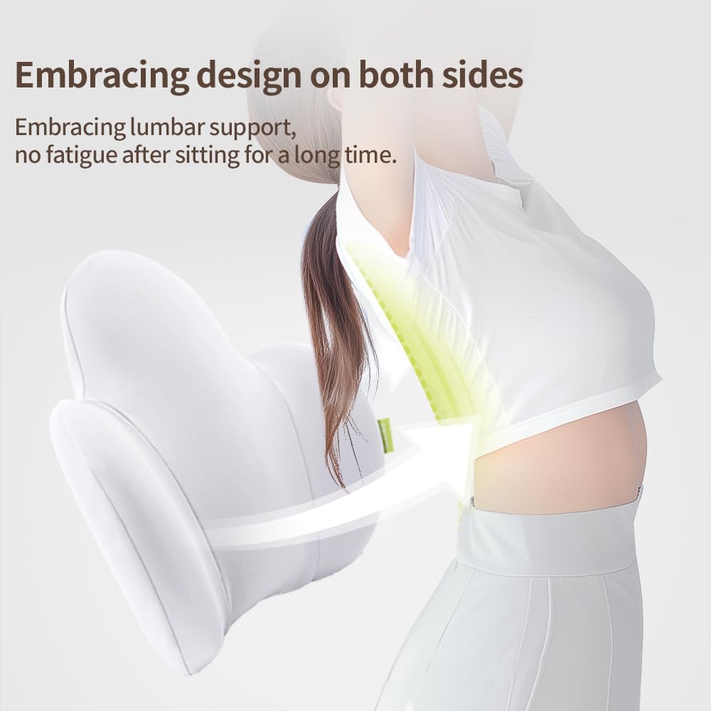 Ergonomic Multi-Zone Lumbar Support Pillow – Memory Foam Car Back Cushion for Lumbar, Spine & Tailbone Relief, Breathable Cover for Car Seat & Office Chair