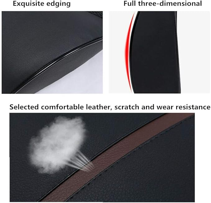Genuine Leather Lumbar Support Pillow – Memory Foam Back Cushion for Car Seat and Office Chair, Ergonomic Waist Support, Easy-to-Clean Cover