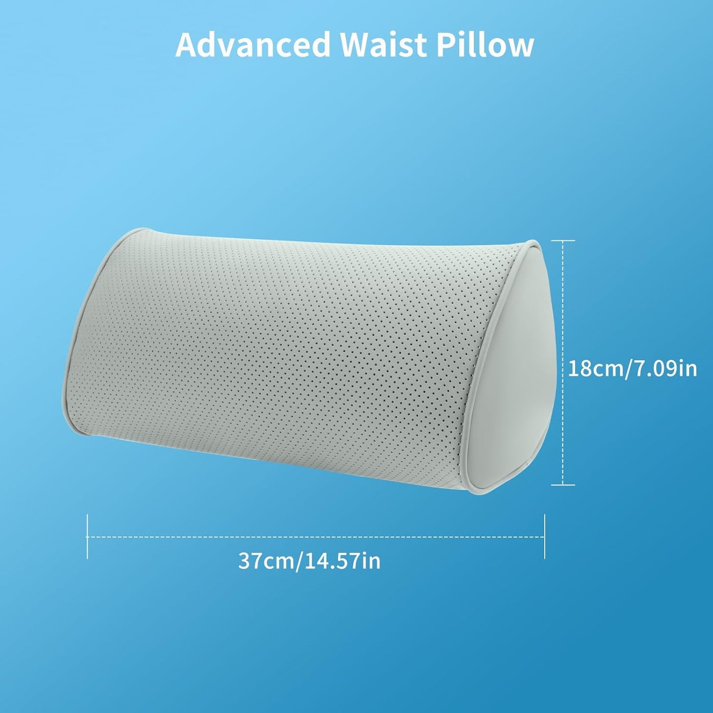 Cylindrical Lumbar Support Pillow – Memory Foam Waist Cushion with Breathable Washable Cover for Car Seat, Office Chair, and Home