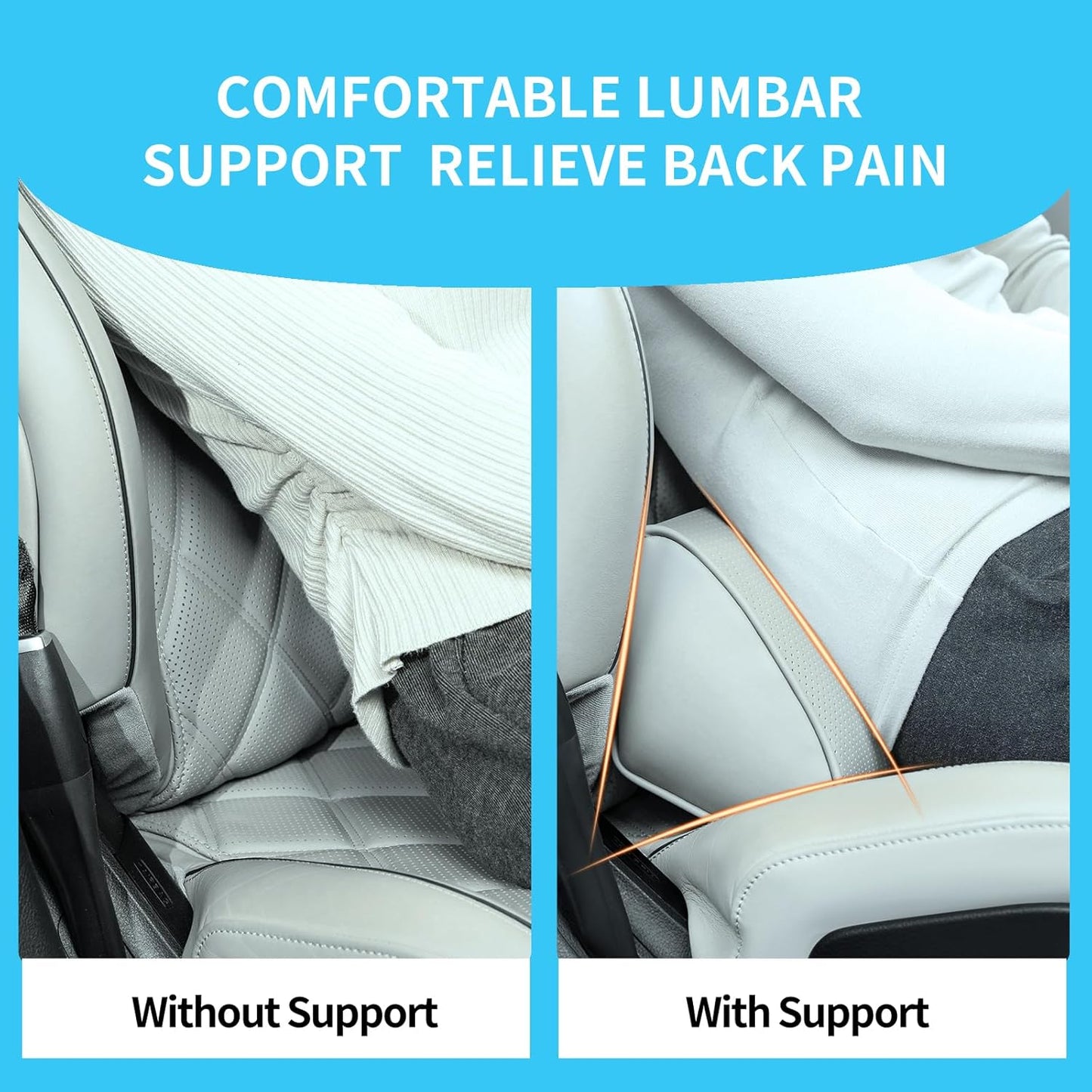 Cylindrical Lumbar Support Pillow – Memory Foam Waist Cushion with Breathable Washable Cover for Car Seat, Office Chair, and Home