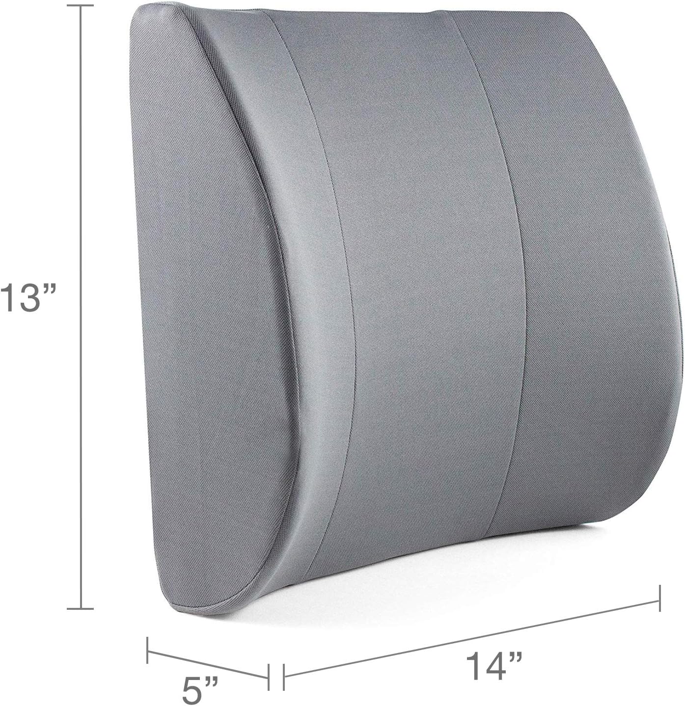 Large Lumbar Support Pillow – Ergonomic Memory Foam Back Cushion for Car Seat and Office Chair, Breathable Washable Cover