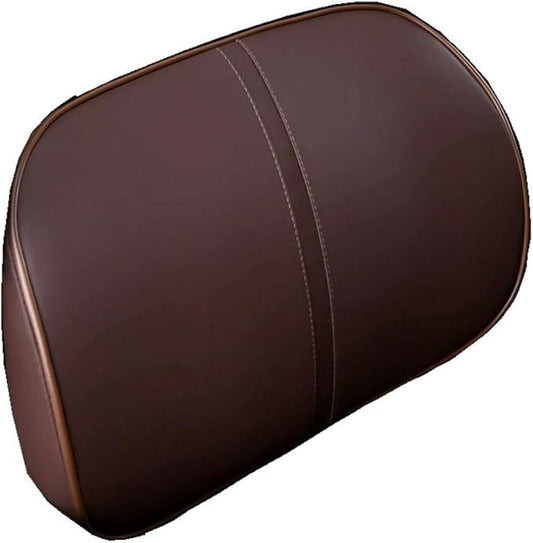 Genuine Leather Lumbar Support Pillow – Memory Foam Back Cushion for Car Seat and Office Chair, Ergonomic Waist Support, Easy-to-Clean Cover