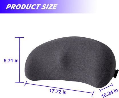 Lumbar Support Pillow for Car and Office – Ergonomic Memory Foam Back Cushion with Breathable Cover, Removable & Washable