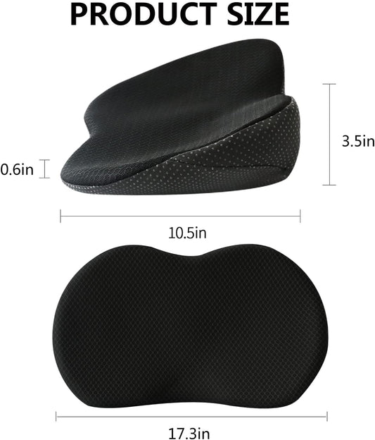 Ergonomic Wedge Seat Cushion – Memory Foam Lumbar Support Pillow for Car Seat, Office Chair, and Home, Non-Slip Breathable Cover, Removable & Washable