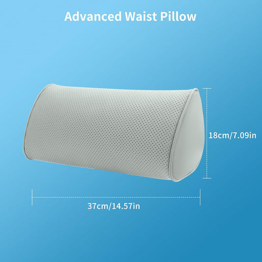 Cylindrical Lumbar Support Pillow – Memory Foam Waist Cushion with Breathable Washable Cover for Car Seat, Office Chair, and Home