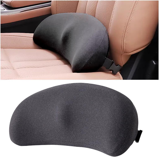 Lumbar Support Pillow for Car and Office – Ergonomic Memory Foam Back Cushion with Breathable Cover, Removable & Washable