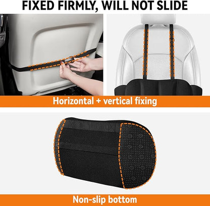 Lumbar Support Pillow for Car and Office – Ergonomic Memory Foam Back Cushion with Breathable Mesh Cover and Adjustable Strap
