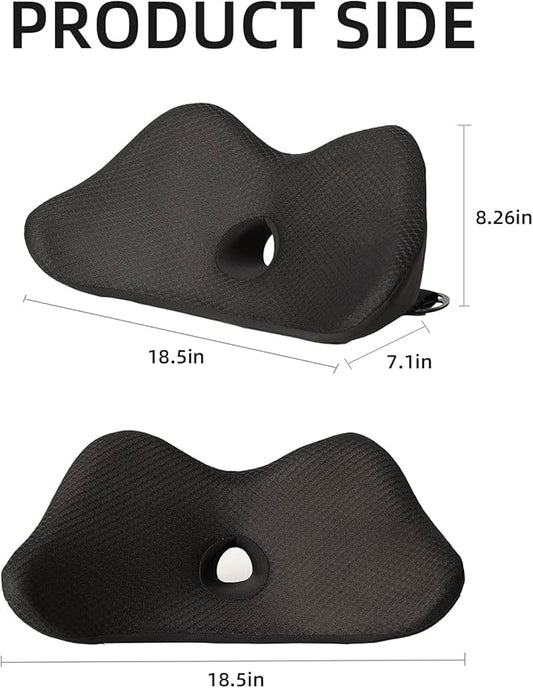 Ergonomic Lumbar Support Pillow with Ventilation Hole – Memory Foam Back Cushion for Car Seat, Office Chair, and Home
