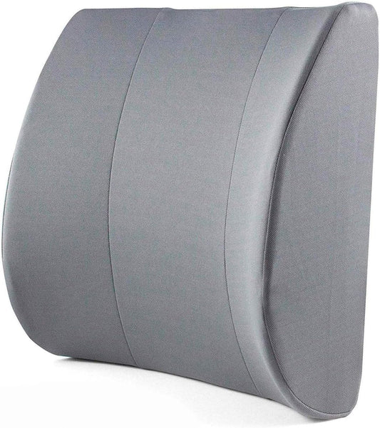 Large Lumbar Support Pillow – Ergonomic Memory Foam Back Cushion for Car Seat and Office Chair, Breathable Washable Cover