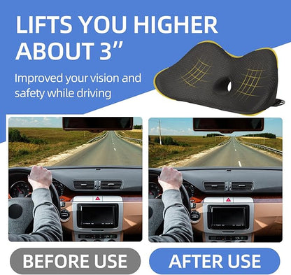 Ergonomic Lumbar Support Pillow with Ventilation Hole – Memory Foam Back Cushion for Car Seat, Office Chair, and Home