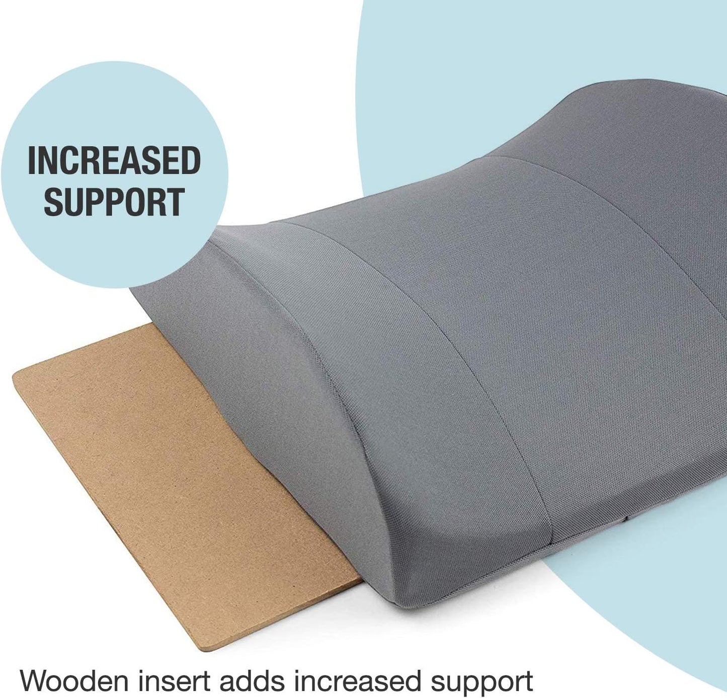 Large Lumbar Support Pillow – Ergonomic Memory Foam Back Cushion for Car Seat and Office Chair, Breathable Washable Cover