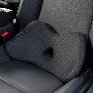 Ergonomic Lumbar Support Pillow with Ventilation Hole – Memory Foam Back Cushion for Car Seat, Office Chair, and Home